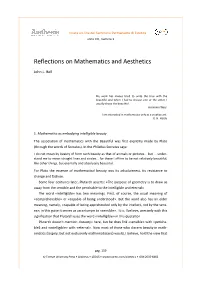 Reflections on Mathematics and Aesthetics