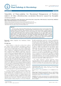 Suitability of Nano-Sulphur for Biorational Management Of