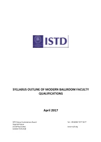 Syllabus Outline of Modern Ballroom Faculty Qualifications