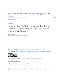 The Radio, Exiled Voice, and the Mute Poet in Communist Romania Irina Popescu University of California Berkeley, Ipopescu@Berkeley.Edu
