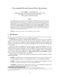 User-Oriented Network Security Policy Specification