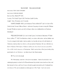 WILLIAM LEONARD Interviewer
