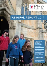 YOUR GENEROSITY in NUMBERS How Old Members’ Support Benefits Balliol