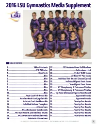 2016 LSU Gymnastics Media Supplement