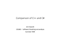 Comparison of C++ and C
