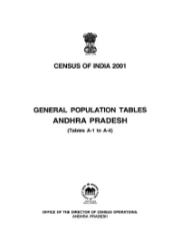 GENERAL POPULATION TABLES ANDHRA PRADESH (Tables A-1 to A-4)