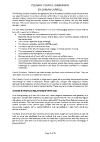 Plenary Council Submission by Damian Carroll