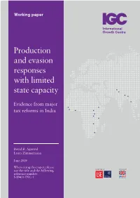 Production and Evasion Responses with Limited State Capacity