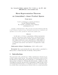 Riesz Representation Theorem on Generalized N-Inner Product Spaces