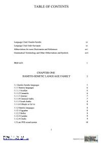 Table of Contents