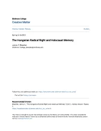 The Hungarian Radical Right and Holocaust Memory