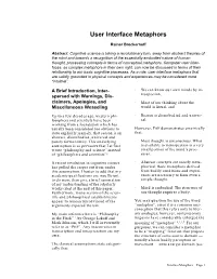 User Interface Metaphors