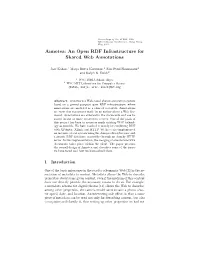 Annotea: an Open RDF Infrastructure for Shared Web Annotations