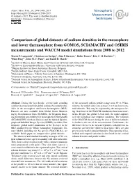 Comparison of Global Datasets of Sodium Densities in the Mesosphere