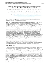Estimate BTEX Concentrations Variations in a Petrochemical Parks Area Using a Geographically and Temporally Weighted Regression Model
