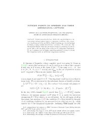 INTEGER POINTS and THEIR ORTHOGONAL LATTICES 2 to Remove the Congruence Condition
