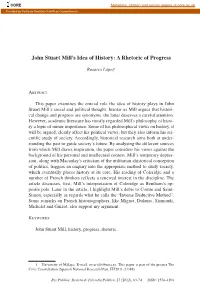 John Stuart Mill's Idea of History: a Rhetoric of Progress