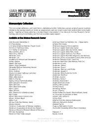 Manuscripts Collection
