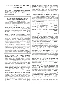 Usaf Unit Histories – Higher Commands