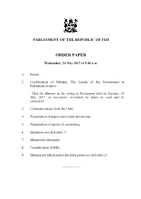 View Order Paper