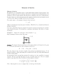 18.02SC Notes: Moment of Inertia