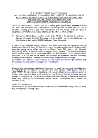A5199 Speed Limit Change