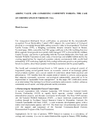 Adding Value and Conserving Community Forests: the Case