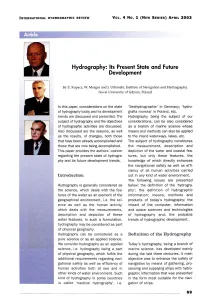 Hydrography: Its Present State and Future Development