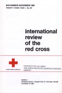 International Review of the Red Cross, November-December 1983, Twenty-Third Year