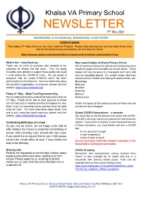 NEWSLETTER 17Th May 2021