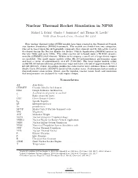 Nuclear Thermal Rocket Simulation in NPSS