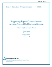 Supporting Export Competitiveness Through Port and Rail Network Reforms