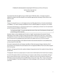 1 a Method for Mathematically Comparing the Performances Of
