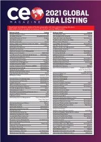 2021 Global Dba Listing