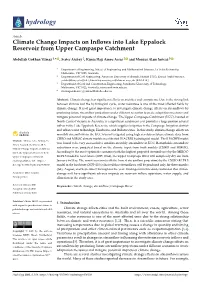 Climate Change Impacts on Inflows Into Lake Eppalock Reservoir from Upper Campaspe Catchment