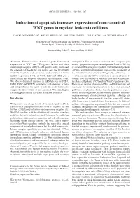 Induction of Apoptosis Increases Expression of Non-Canonical WNT Genes in Myeloid Leukemia Cell Lines