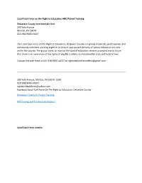 Local Task Force on the Right to Education and Parent Training