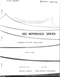 Oceanographic Expeditions: Names and Notes