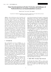 Time Synchronization in Packet Networks and Influence of Network Devices on Synchronization Accuracy