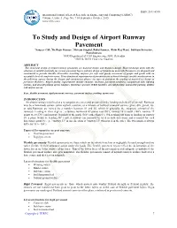To Study and Design of Airport Runway Pavement