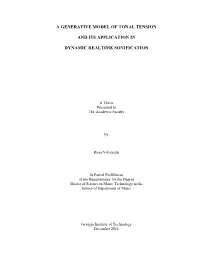 A Generative Model of Tonal Tension and Its Application in Dynamic Realtime Sonification