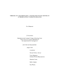 A Weakly Pragmatic Defense of Authoritatively Normative Reasons