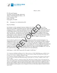 Emergency Use Authorization (EUA)
