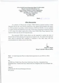 F.No: QA/02/Central Inspection Plan/CT/Rdna/2018 Director