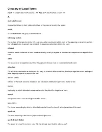 Glossary of Legal Terms A