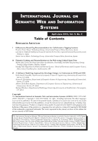 International Journal on Semantic Web and Information Systems
