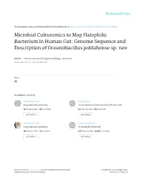 Microbial Culturomics to Map Halophilic Bacterium in Human Gut: Genome Sequence and Description of Oceanobacillus Jeddahense Sp