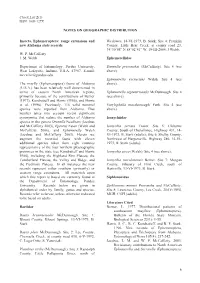 New Distributional Records of Amphibians and Reptiles From