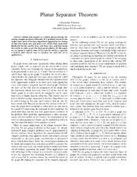 Planar Separator Theorem
