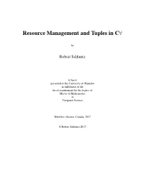 Resource Management and Tuples in C∀